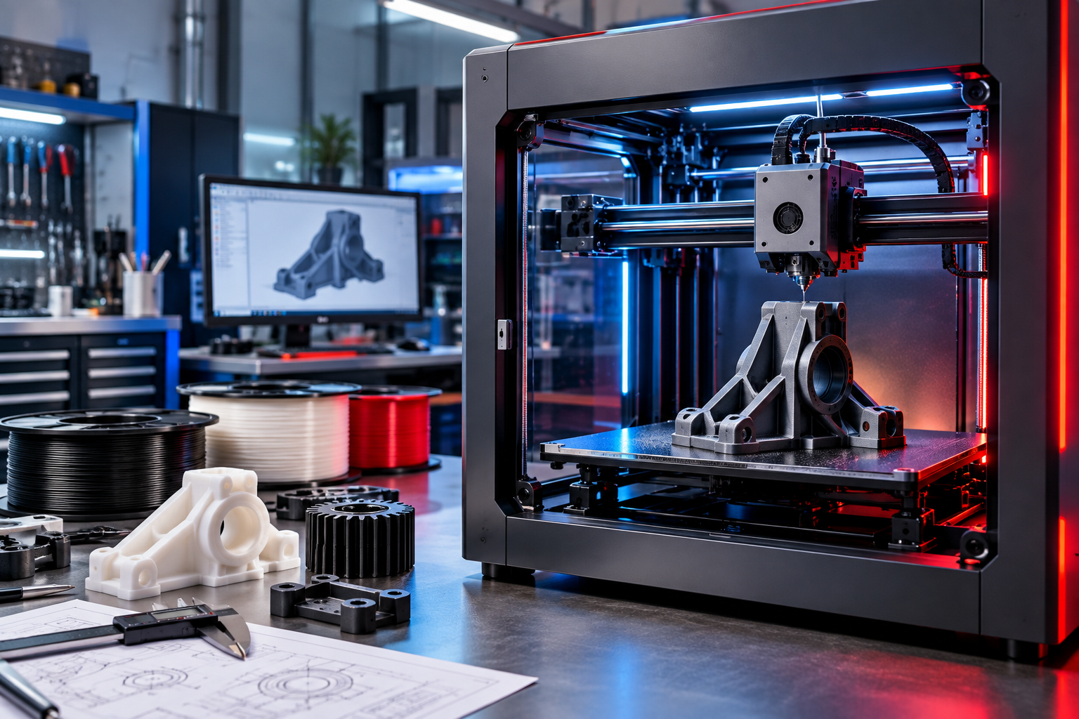 3D printer producing a prototype