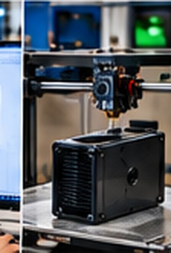 Industrial 3D printer in a workshop
