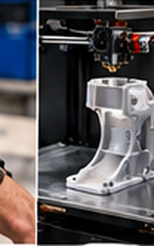 3D printed part being produced